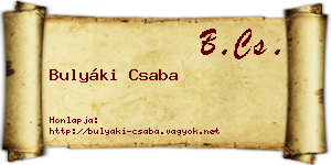 Bulyáki Csaba névjegykártya